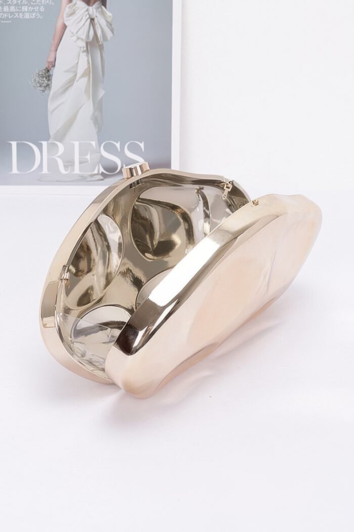 Metallic plastic party clutch