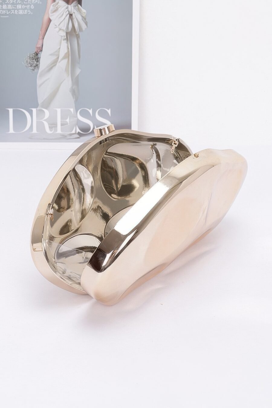 Metallic plastic party clutch - image 3