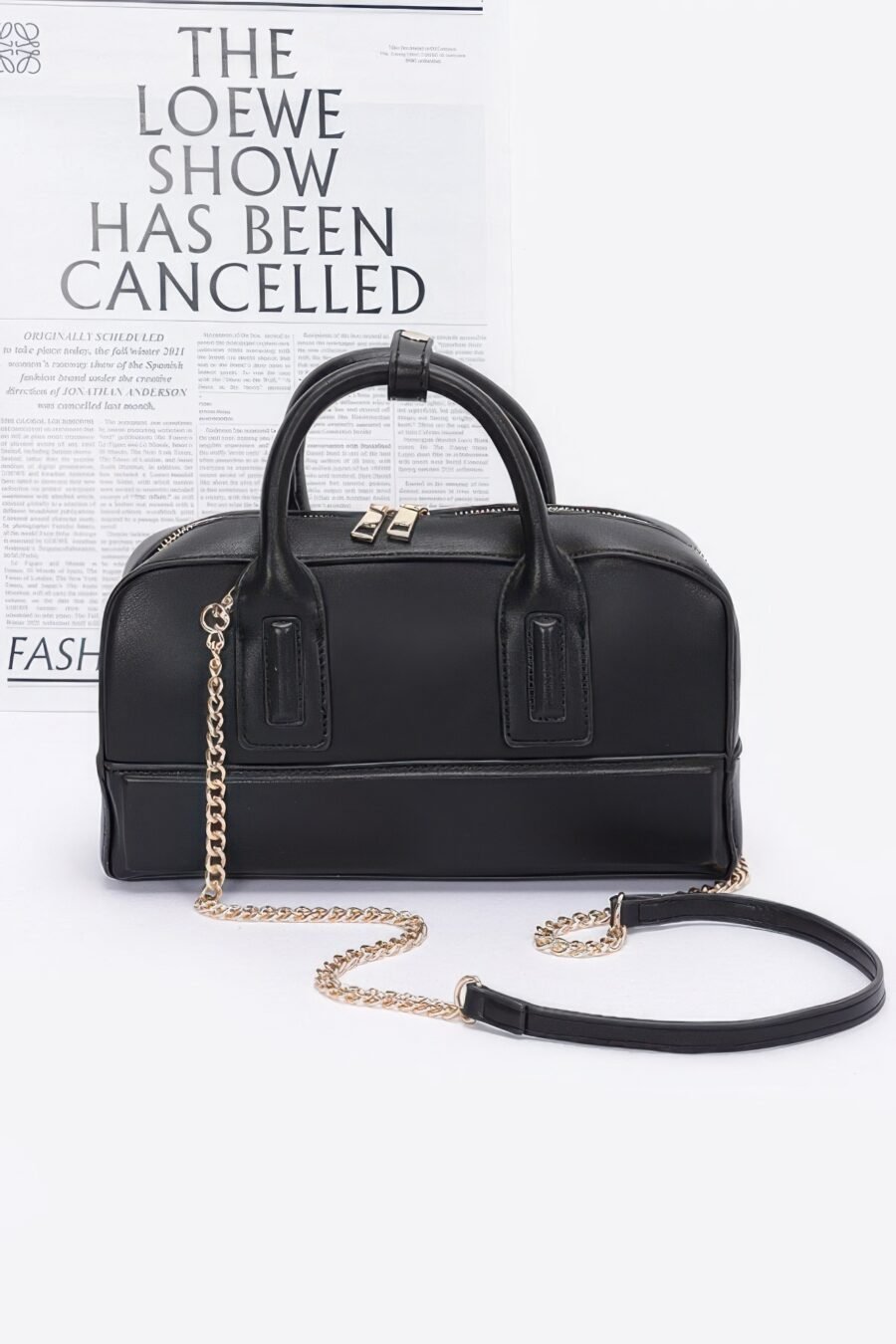 Faux leather handbag - image 5