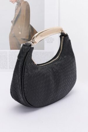 Embossed Faux Leather Metal Handle Bag Embossed Faux Leather Metal Handle Bag