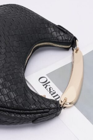 Embossed Faux Leather Metal Handle Bag Embossed Faux Leather Metal Handle Bag
