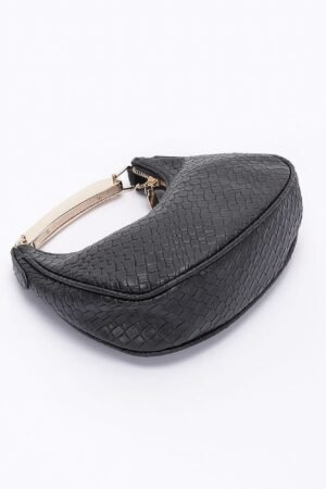 Embossed Faux Leather Metal Handle Bag Embossed Faux Leather Metal Handle Bag