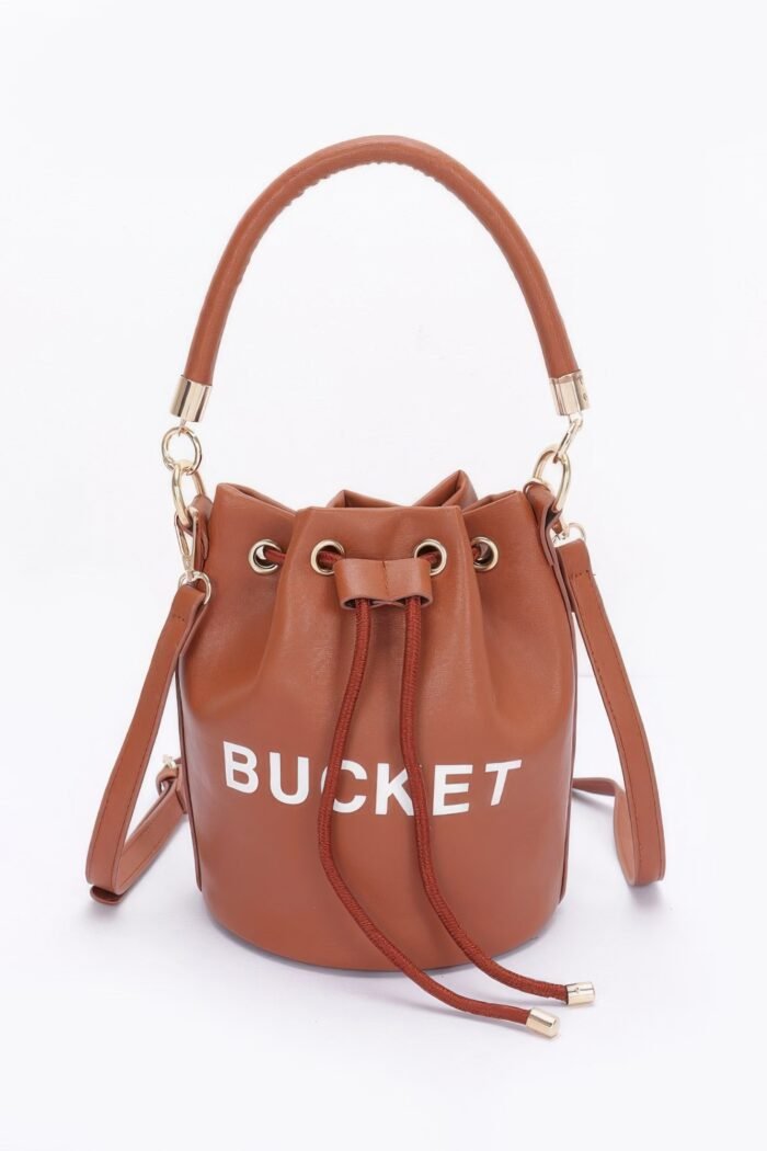 Faux leather bucket bag