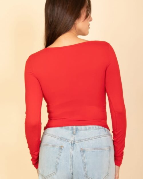 square neck long sleeve top