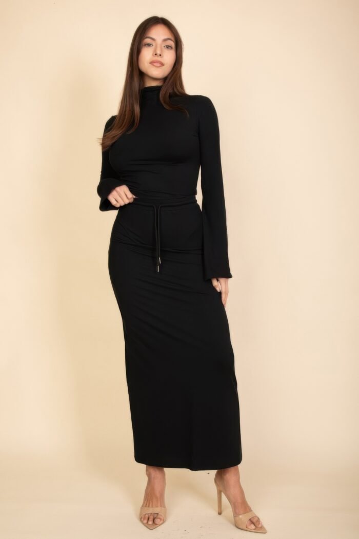 Stretchy maxi skirt set for women