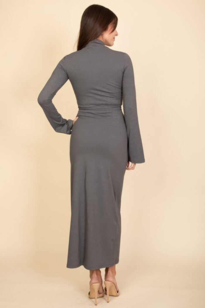 Mock neck bell sleeve crop top & maxi skirt set