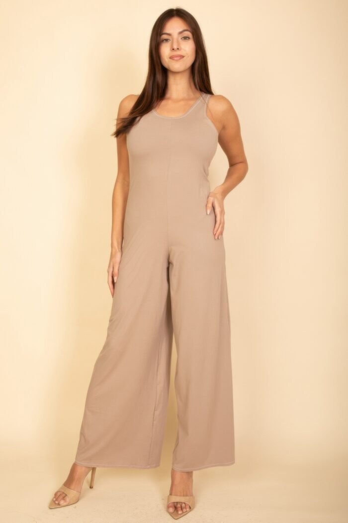 Sleeveless tank wide leg jumpsuit