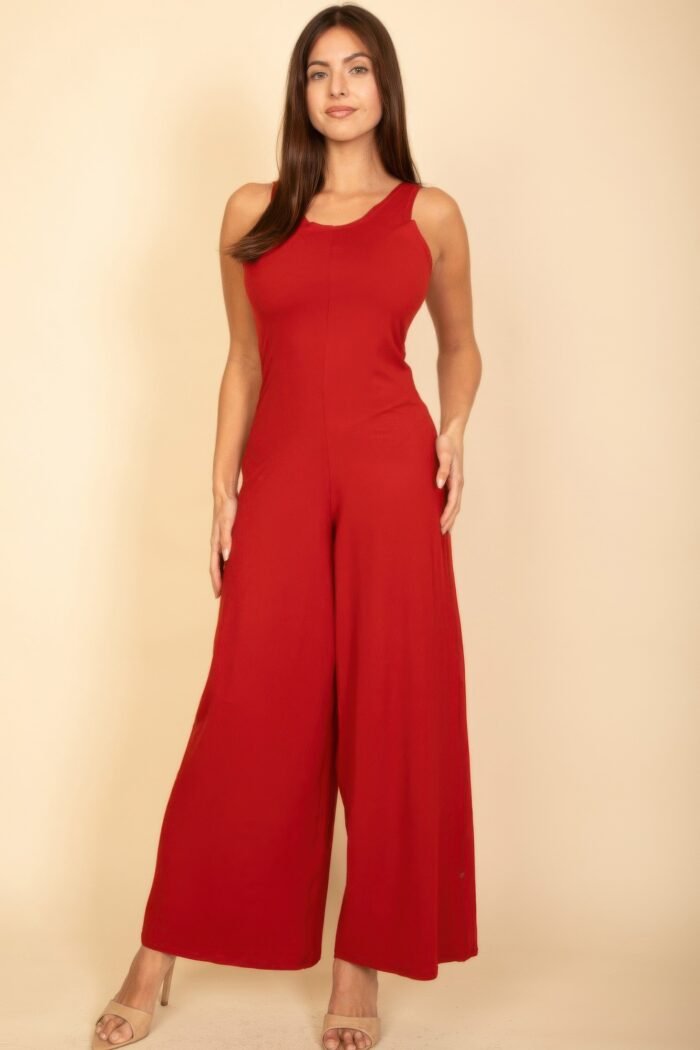 Sleeveless tank wide leg jumpsuit
