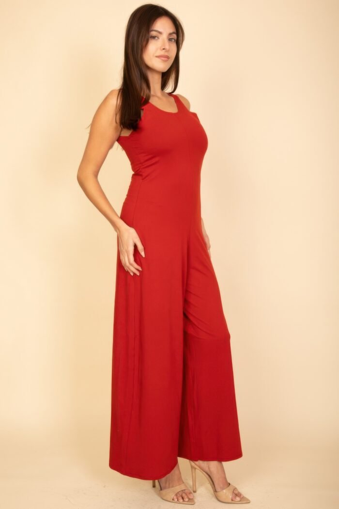 Sleeveless tank wide leg jumpsuit