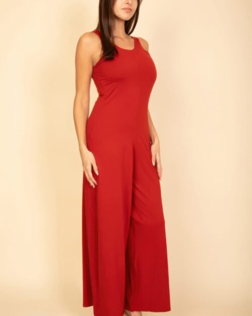 sleeveless tank wide leg jumpsuit