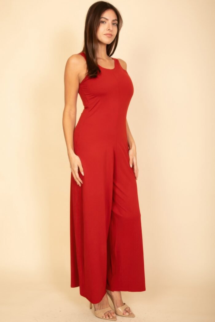 Sleeveless tank wide leg jumpsuit