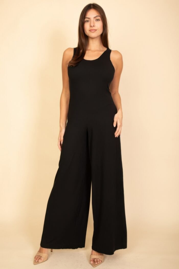 Sleeveless tank wide leg jumpsuit