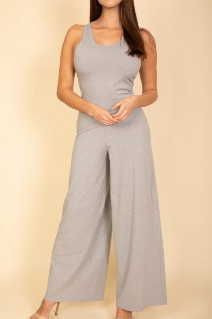 Sleeveless tank wide leg jumpsuit
