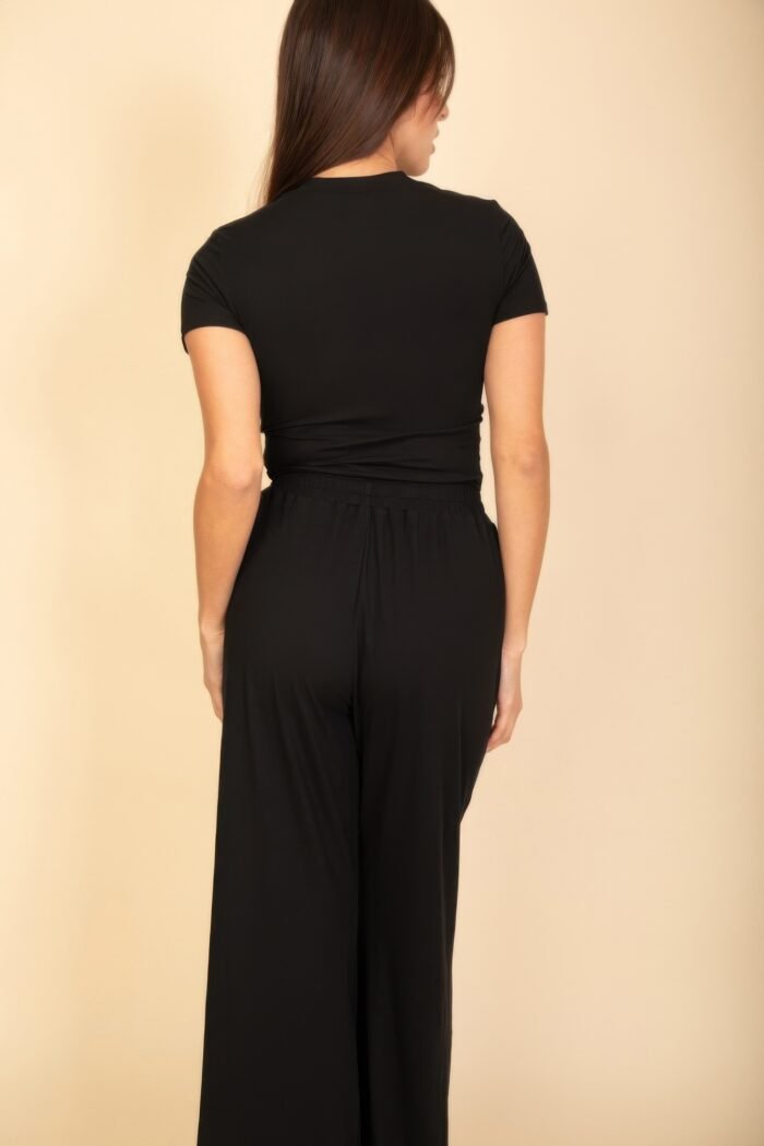 Relaxed fit top and wide-leg pants set