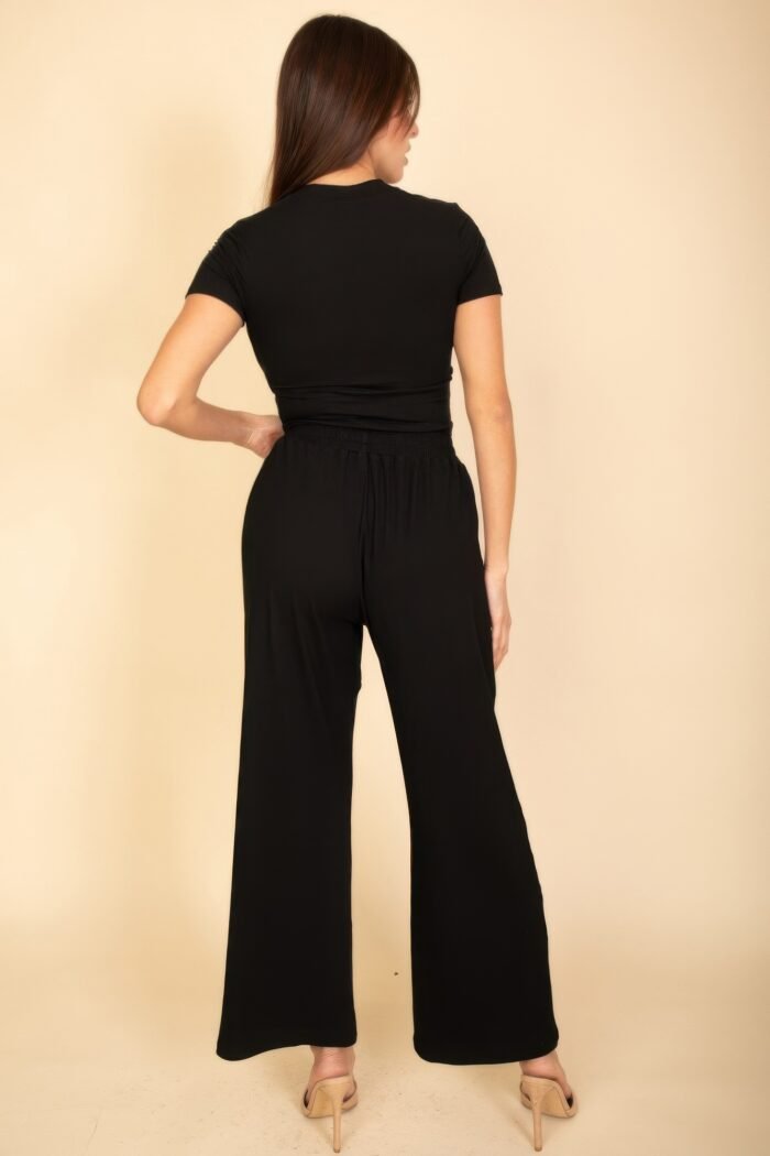 Relaxed fit top and wide-leg pants set