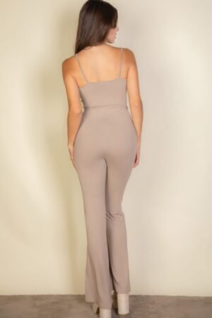 Solid Sleeveless Wide Leg Jumpsuit Solid Sleeveless Wide Leg Jumpsuit