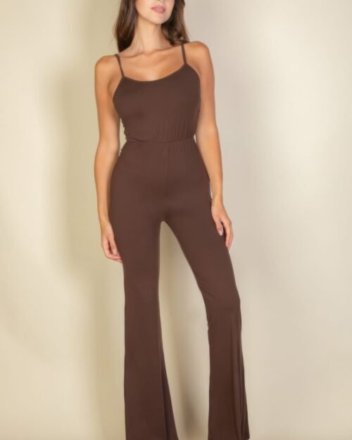 solid sleeveless wide leg jumpsuit
