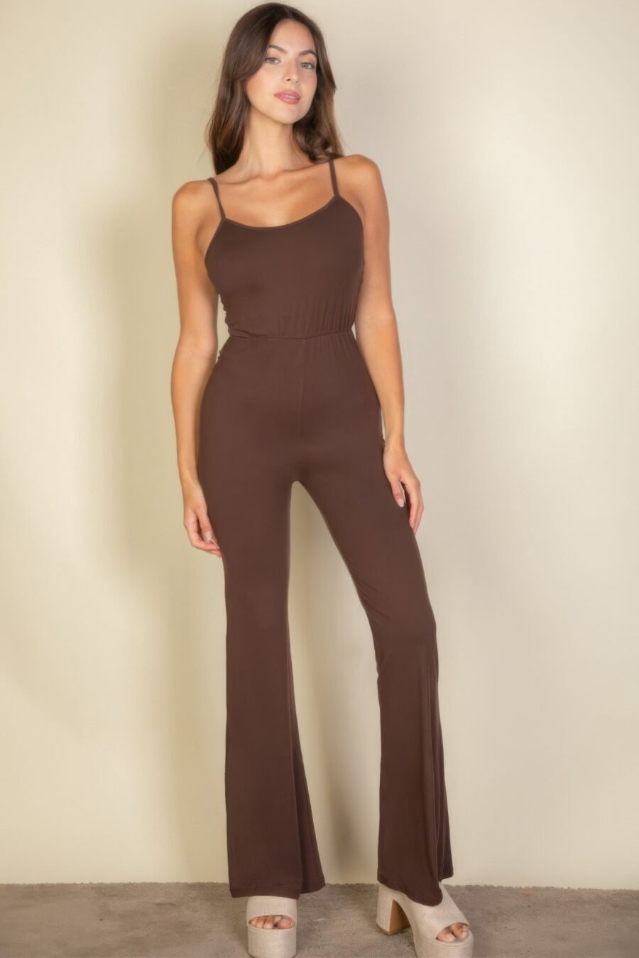 Solid sleeveless wide leg jumpsuit - image 6