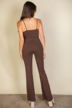 Solid Sleeveless Wide Leg Jumpsuit Solid Sleeveless Wide Leg Jumpsuit
