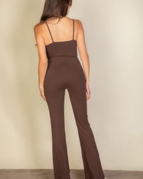 solid sleeveless wide leg jumpsuit