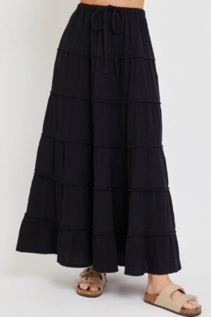 Cotton Gauze Tiered Maxi Skirt Cotton Gauze Tiered Maxi Skirt