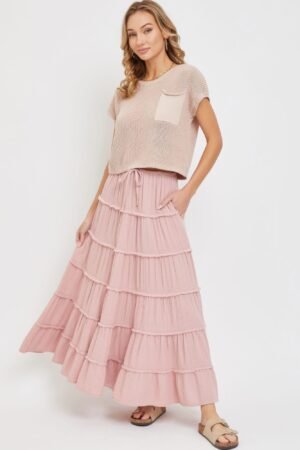 Cotton Gauze Tiered Maxi Skirt Cotton Gauze Tiered Maxi Skirt