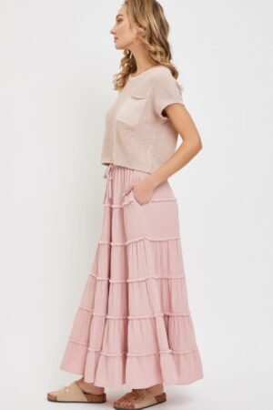 Cotton Gauze Tiered Maxi Skirt Cotton Gauze Tiered Maxi Skirt
