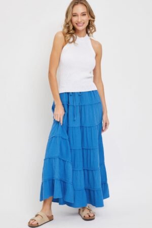 Cotton Gauze Tiered Maxi Skirt Cotton Gauze Tiered Maxi Skirt