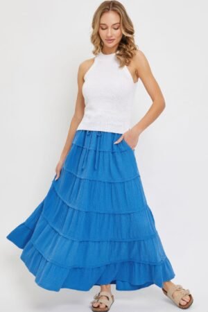 Cotton Gauze Tiered Maxi Skirt Cotton Gauze Tiered Maxi Skirt