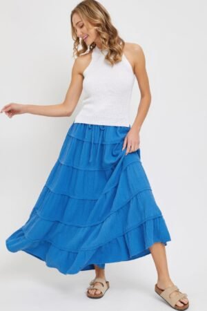 Cotton Gauze Tiered Maxi Skirt Cotton Gauze Tiered Maxi Skirt