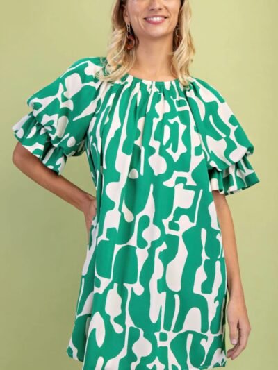 Loose Fit Mini Dress make a statement with this geometric print mini dress