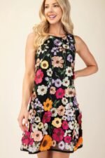 3d Floral Embroidered Sleeveless Mini Dress - Image 13
