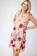 3d Floral Embroidered Sleeveless Mini Dress - Image 9