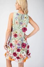 3d Floral Embroidered Sleeveless Mini Dress - Image 6
