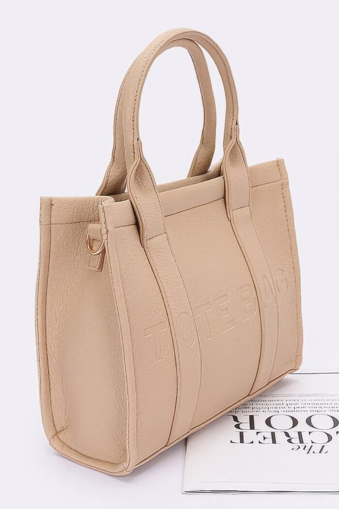 Faux leather tote bag