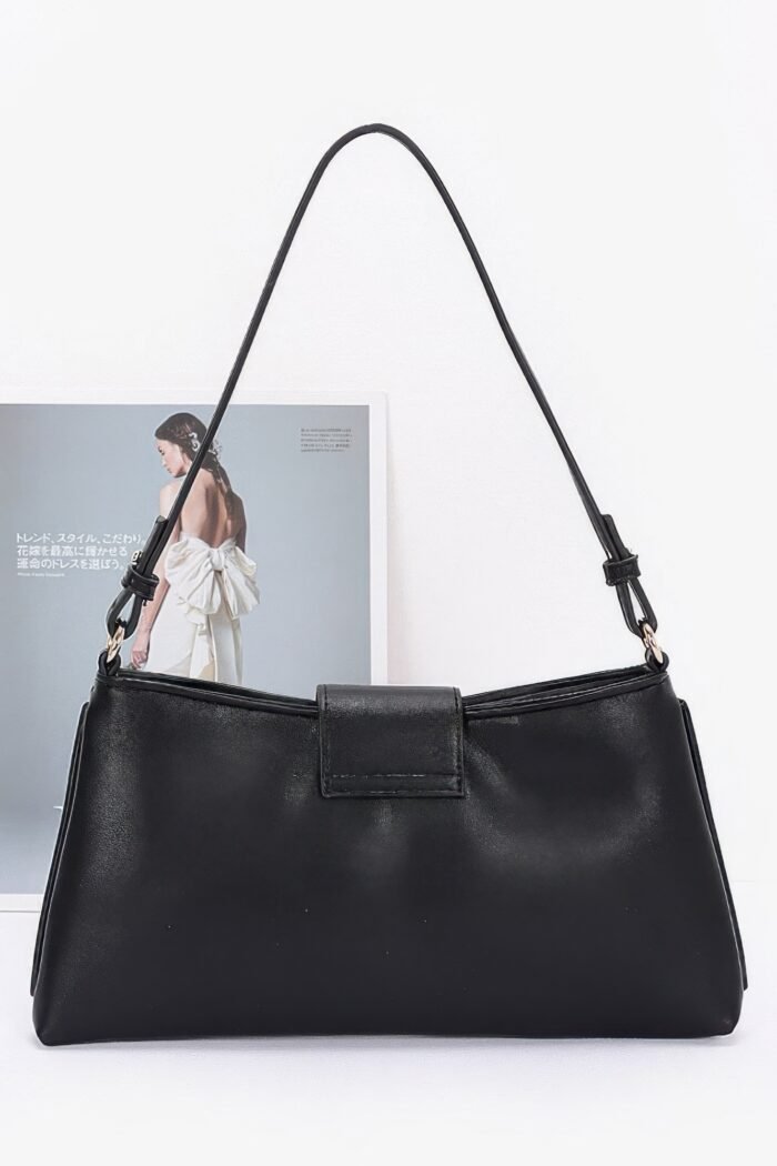 Faux leather eyelet studded shoulder bag