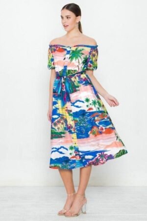 A Printed Woven Dress A Printed Woven Dress