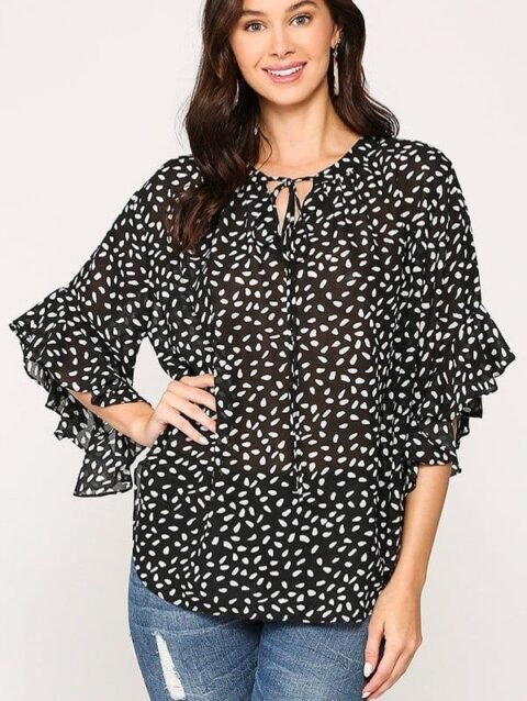Leopard Printed Crepe Top