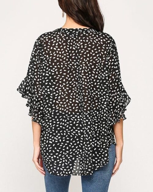 leopard printed crepe top