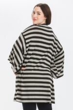 Striped, Cardigan With Kimono Style Sleeves - Image 4