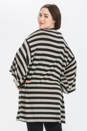 Striped Kimono Cardigan – Chic Plus Size Cardigan Striped Kimono Cardigan – Chic Plus Size Cardigan