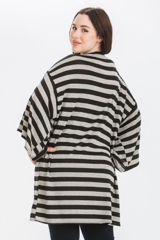 Striped Kimono Cardigan – Chic Plus Size Cardigan