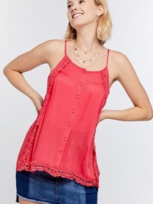 Boho Scallop Lace Trim Detailed Button Down Solid Subtle Textured Slit Side ... Boho Scallop Lace Trim Detailed Button Down Solid Subtle Textured Slit Side …