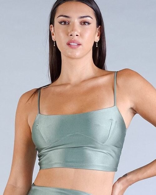 sexy spaghetti strap darted under bust crop top