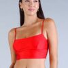 Sexy Spaghetti Strap Darted Under Bust Crop Top