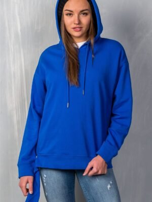 Graphic Pullover Hoodie — Venice Print, Uneven Hem