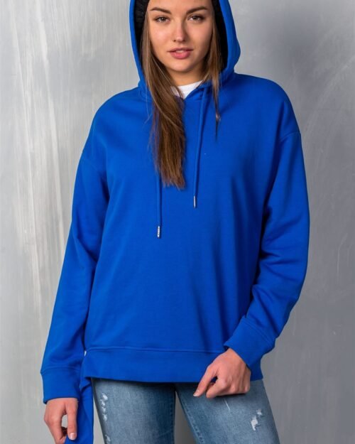 Graphic Pullover Hoodie — Venice Print, Uneven Hem