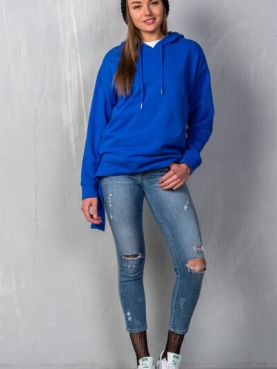 Uneven Hem Graphic venice Pullover Hoodie Graphic Pullover Hoodie — Venice Print, Uneven Hem