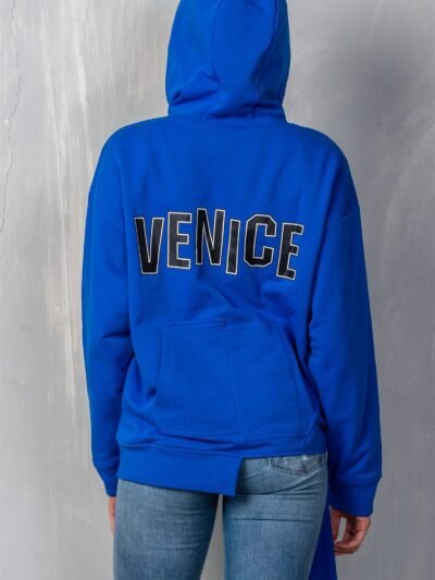 Uneven Hem Graphic venice Pullover Hoodie Uneven Hem Graphic “venice” Pullover Hoodie