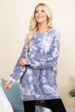 Ultra Cozy Tie Dye French Terry Brush Oversize Casual Pullover - Image 4